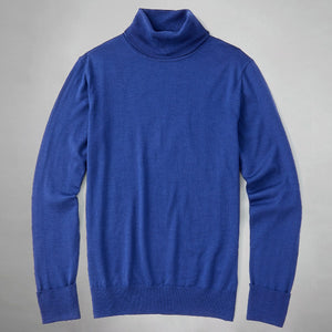 Perfect Merino Wool Blue Turtleneck Sweater featured image