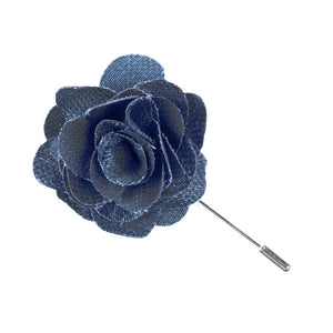 Festival Textured Solid Slate Blue Lapel Flower featured image