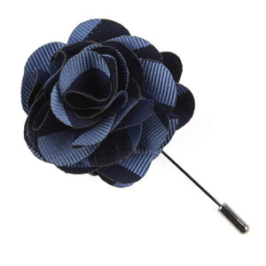 Lumber Stripe Light Blue Lapel Flower