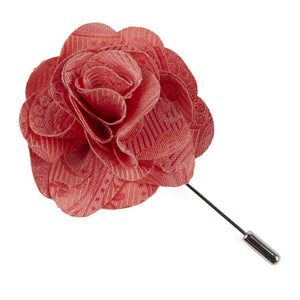 Twill Paisley Coral Lapel Flower featured image
