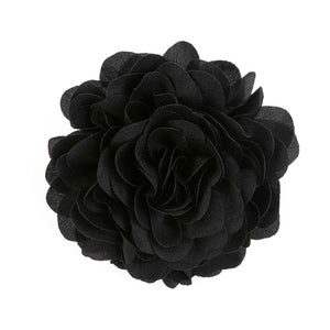 Solid Silk Xl Black Lapel Flower