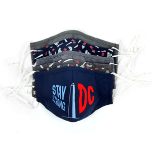 5 Pack Cotton Navy Dc Face Mask