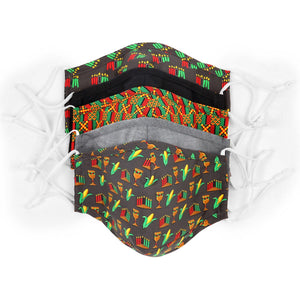5 Pack Cotton Charcoal Kwanzaa Face Mask featured image
