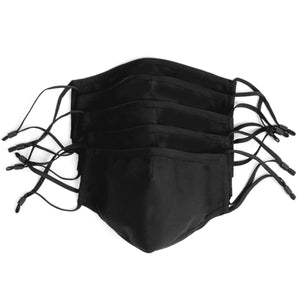 5 Pack Cotton True Black Masks