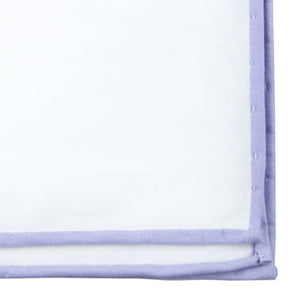 White Cotton With Border Lavender Pocket Square alternated image 1