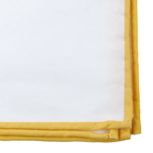 White Cotton With Border Yellow Gold Pocket Square alternated image 1