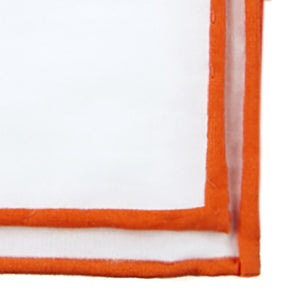 White Cotton With Border Tangerine Pocket Square alternated image 1