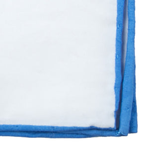 White Cotton With Border Mystic Blue Pocket Square alternated image 1