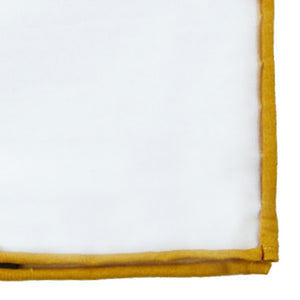 White Cotton With Border Mustard Pocket Square alternated image 1