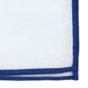White Cotton With Border Royal Blue Pocket Square alternated image 1
