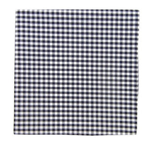 Novel Gingham Navy Pocket Square