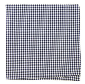 Petite Gingham Navy Pocket Square