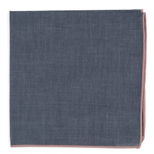 Bhldn Denim Chambray With Border Blush Pink Pocket Square featured image