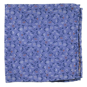 Floral Acres Light Blue Pocket Square