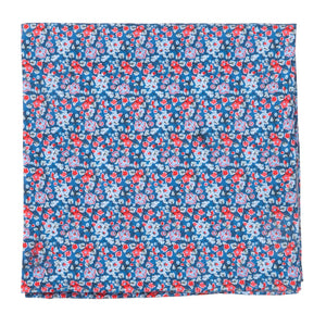 Freesia Floral Navy Pocket Square featured image