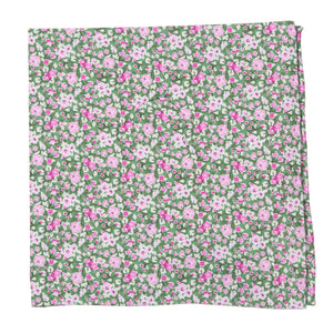 Freesia Floral Olive Pocket Square featured image