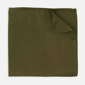 Mumu Weddings - Desert Solid Rich Olive Pocket Square featured image