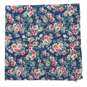 Rustica Florals Navy Pocket Square