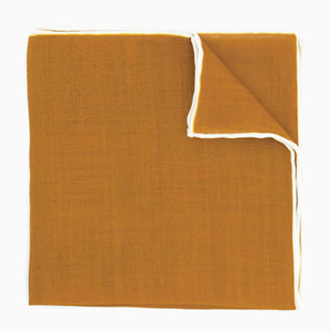 Linen with White Border Burnt Orange Pocket Square featured image