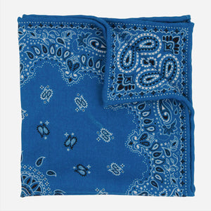 Printed Wool Bandana Teal Pocket Square featured image