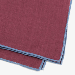 Linen with Color Pop Border Burgundy Pocket Square alternated image 2