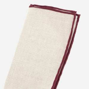Linen with Color Pop Border Grey Pocket Square alternated image 1