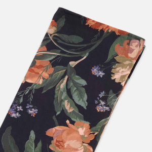 Decadent Blooms Black Pocket Square