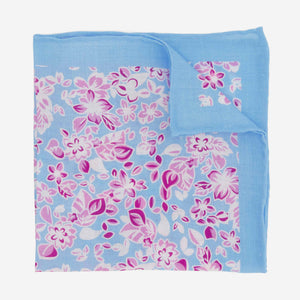 Tossed Lillies Light Blue Pocket Squares