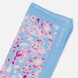 Tossed Lillies Light Blue Pocket Squares alternated image 1