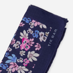 Tossed Lillies Navy Pocket Squares alternated image 1