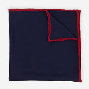 Silk with Color Pop Border Navy Pocket Square featured image