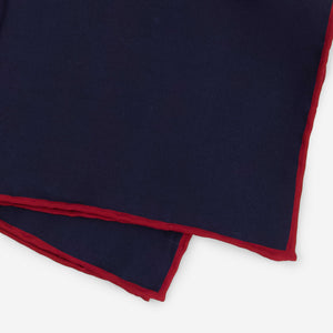 Silk with Color Pop Border Navy Pocket Square alternated image 2