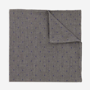 Medallion Dot Charcoal Grey Pocket Square