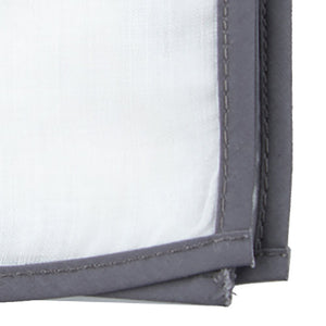White Linen With Border Charcoal Pocket Square alternated image 1