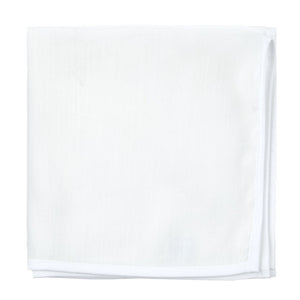 White Linen With Border Contrasting White Pocket Square featured image