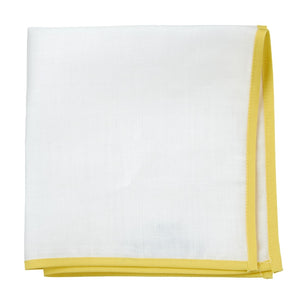 White Linen With Border Yellow Pocket Square featured image