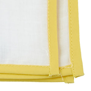 White Linen With Border Yellow Pocket Square alternated image 1