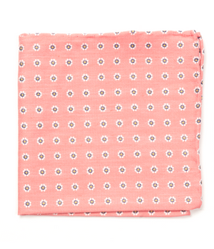 Half Moon Floral Coral Pocket Square featured image