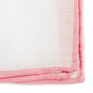 White Linen With Rolled Border Pink Pocket Square alternated image 1