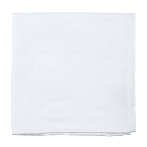 Textured Linen Solid White Pocket Square