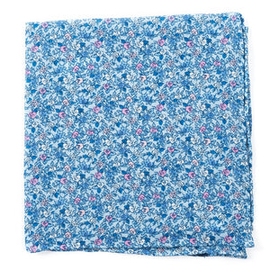 Floral Buzz Sky Blue Pocket Square