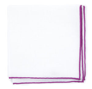 White Linen With Rolled Border Azalea Pocket Square featured image