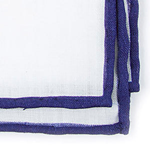 White Linen With Rolled Border Deep Eggplant Pocket Square alternated image 1