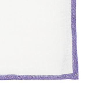 White Linen With Rolled Border Lavender Pocket Square alternated image 1