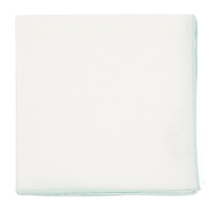 White Linen With Rolled Border Spearmint Pocket Square featured image