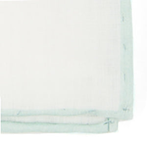 White Linen With Rolled Border Spearmint Pocket Square alternated image 1
