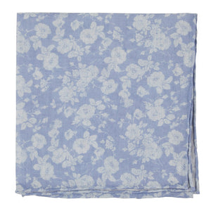 Linen Buds Light Blue Pocket Square