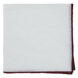 Bhldn White Linen With Rolled Border Black Cherry Pocket Square featured image