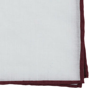 Bhldn White Linen With Rolled Border Black Cherry Pocket Square alternated image 1