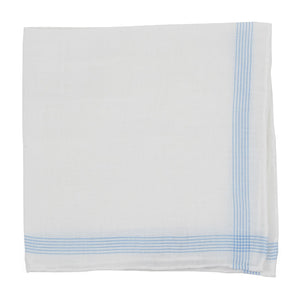 Old Town Border Light Blue Pocket Square